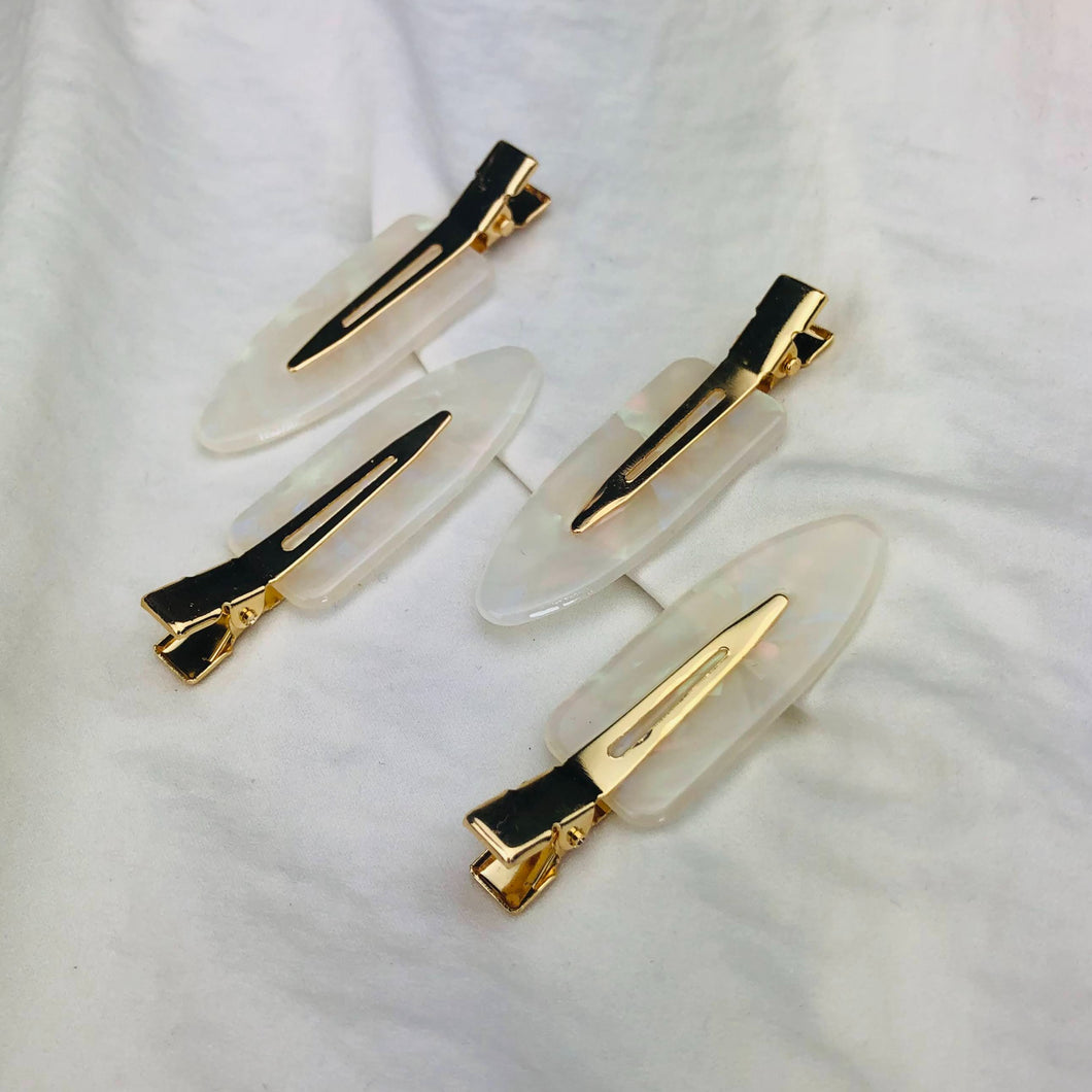 Marble No Crease Clips 4 Pack